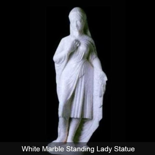 White Marble Standing Lady Statue