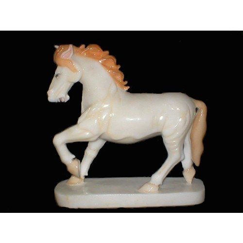 Sculpture Color Coated Marble Horse Statue