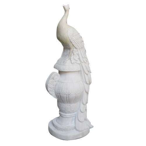 White Marble Peacock Sculptures