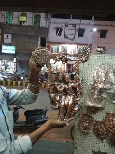 Antique Radha Krishna Copper Statue
