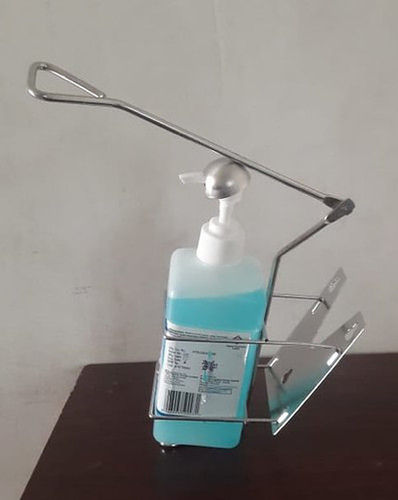 Silver Bed Hanging Hand Sanitizer Bottle Holder