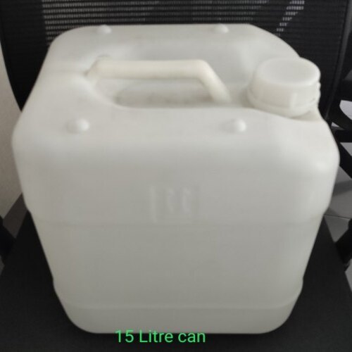 केमिकल और एसिड के लिए ऑल स्क्रू कैप व्हाइट कलर 15 लीटर प्लास्टिक के डिब्बे