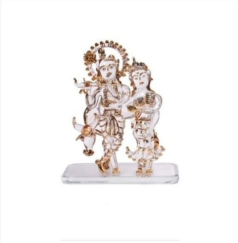 Eco-Friendly Decorative Glass Radha Krishna Statue