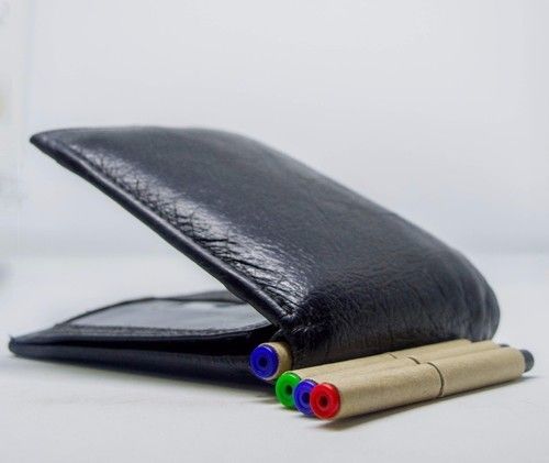 Black Mens Art Leather Wallet