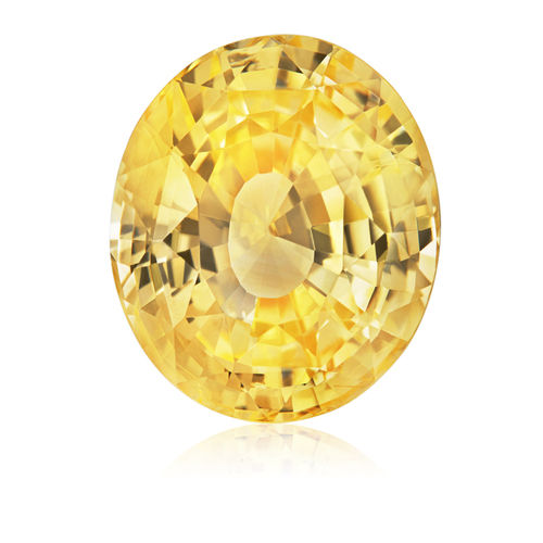 Natural Yellow Sapphire Stone - Shape: Oval