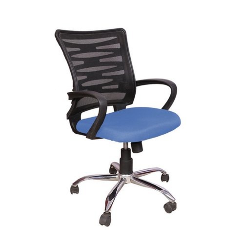 Office Mesh Revolving Chair - Color: Blue+Black