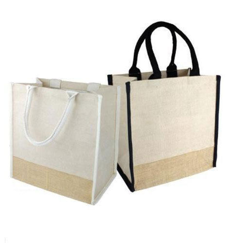 Multicolor Plain Jute Shopping Bags