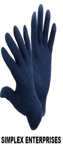 Washable Blue Knitted Hand Gloves