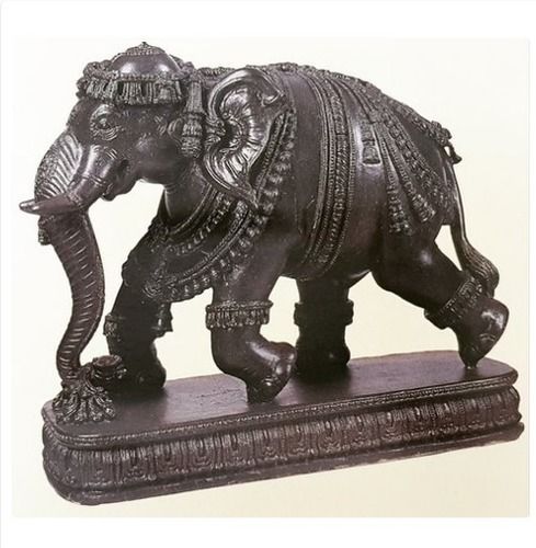 Grey Elephant Stone Polished Statue