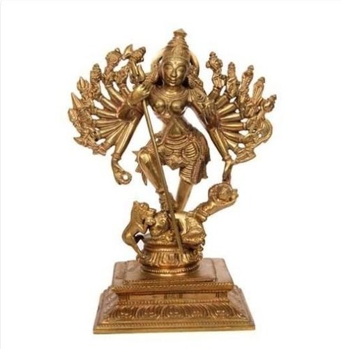 Easy To Clean Gold Plated Mahishasura Mardini Statue