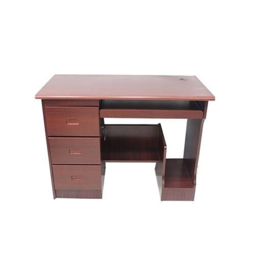 Durable Polished Dark Brown Wooden Computer Table