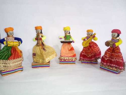 Rajasthani Puppet Musician Set Of 5 Pc