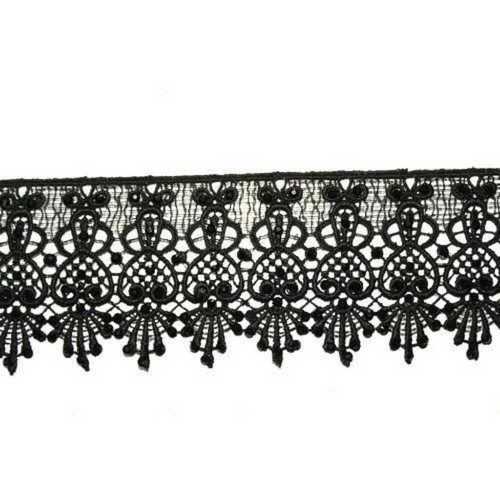 Cotton Black Color Border Laces