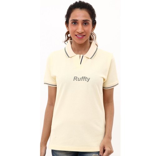 Ladies Cotton Polo Neck T-Shirt - Multicolor, Half Sleeve Casual Wear | Smooth Texture, Lightweight, Tear Resistant