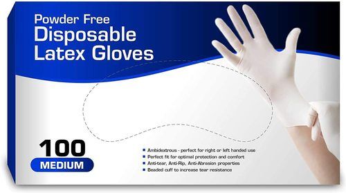 White Disposable Latex Gloves Usage: For Personal Use