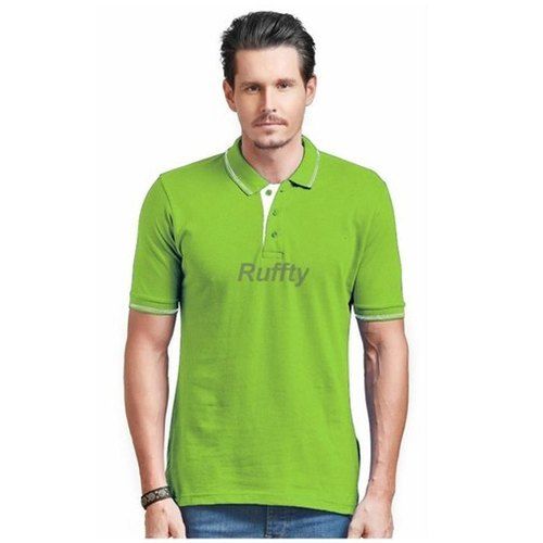 Multicolor White Tipping Men Polo Neck T Shirt