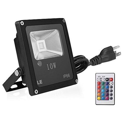 Black Rgb 10 Watt Remote Controlled Led Flood Light