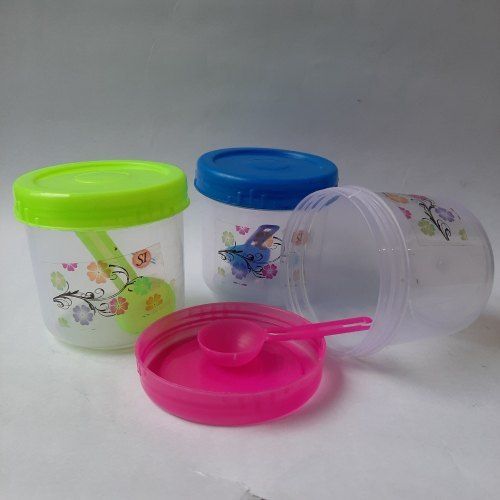 Transparent 250Gm Plastic Food Container With Spoon