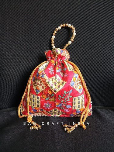 Drawstring Silk Potli Bag