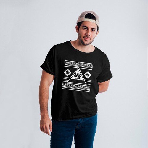 Mens Designer Half Sleeve Printed T Shirt