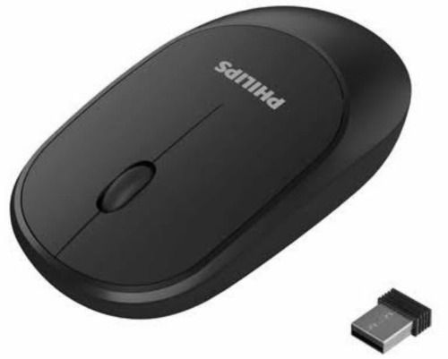 Black Philips Silent Click Wireless Optical Mouse