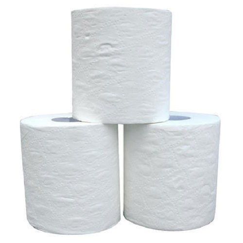 White Toilet Tissue Paper Roll