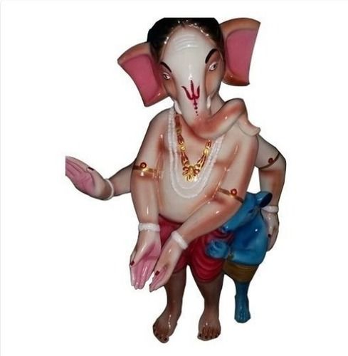 Multicolor Glossy Finish Fiberglass Standing Ganesha Statue 6