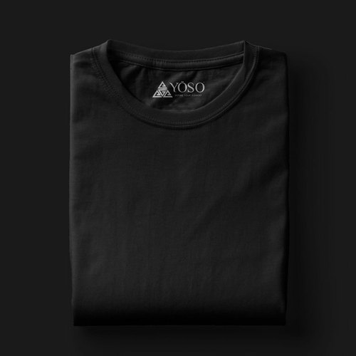  पुरुषों की ब्लैक प्लेन टी शर्ट