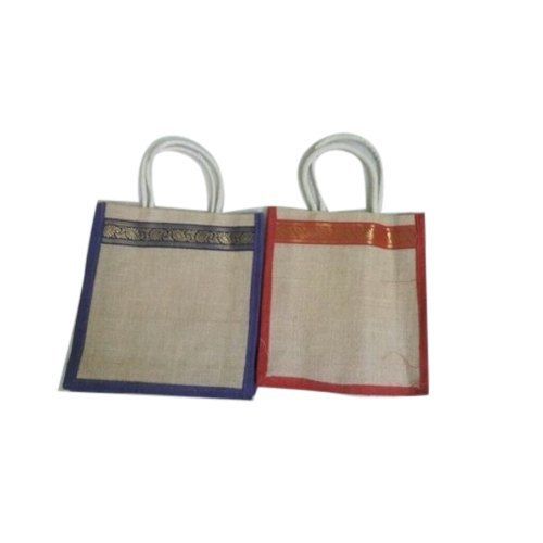 Eco Friendly Jute Lunch Bag - 2 kg Capacity, Zip Closure Design | Easy To Carry, Good Quality, Biodegradable, Plain & Printed Options Available