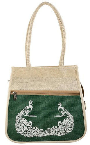 Multicolor Embroidery Jute Shopping Bags