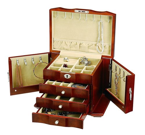 Multiple Open Jewellery Boxes Size: Standard