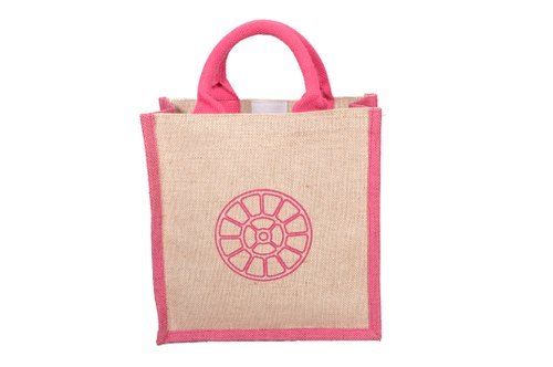 Multicolor Printed Jute Shopping Bag