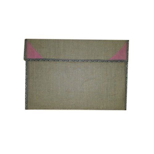 Plain Velcro Closure Jute File Folder