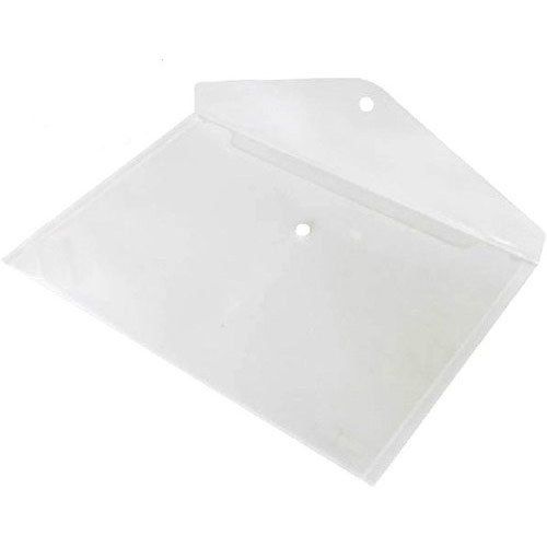 Moisture Proof White Button Closure Plastic Documents Bag