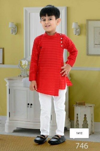 Red Boys Cotton Kurta Payjama