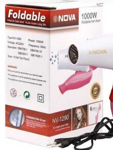 Nova Mini Hair Dryer Professional NV1290 Foldable Hair Dryer 1000 W  Multicolor  A to Z Home Appliances