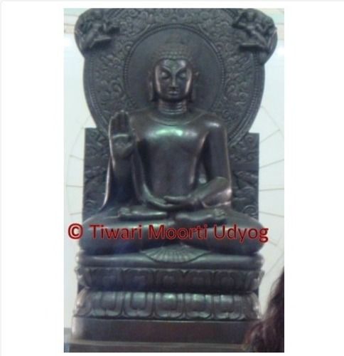 Glossy Black Marble Buddha Statue