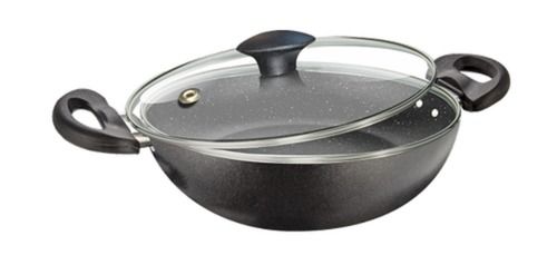 Metal Black Aluminium Non Stick 2.6 Liters Kadhai