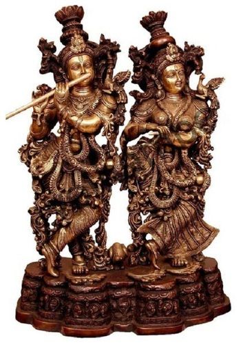 Easy To Clean Brass Radha Krishna Statue