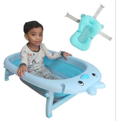 Folding Plastic Baby Blue Bath Tub