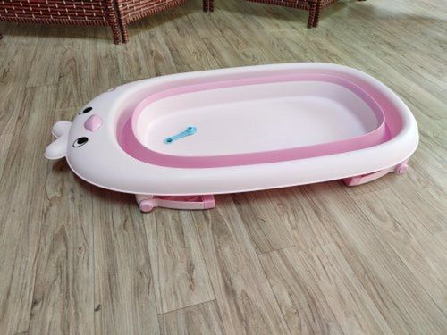 Pp Folding Plastic Pink Baby Bath Tub