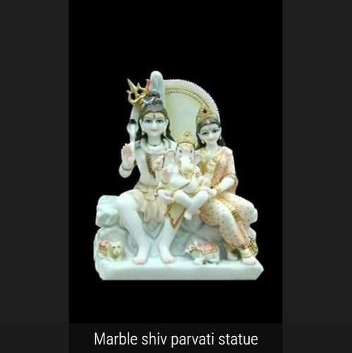 Multicolour Shiv Family Marble Statue