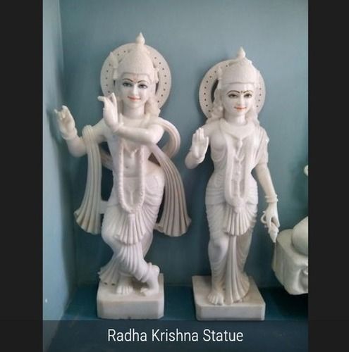 Pure White Radha Krishna Statue