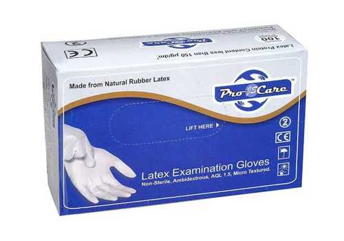 Rubber Latex Examination Hand Gloves