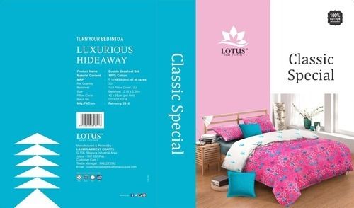 Multicolor Lotus Classic Printed Bed Sheet