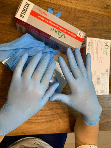 Blue Powder Free Vglove Nitrile Gloves