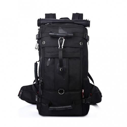 Multicolor Black Nylon Travel Backpack