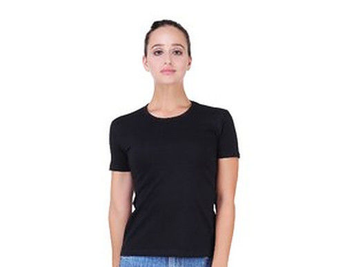 Multicolor Ladies Black Cotton T Shirt