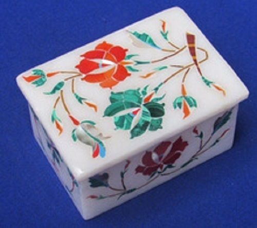 Indian White Marble White Jewelry Box