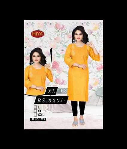 Ladies Plain Round Neck Kurti